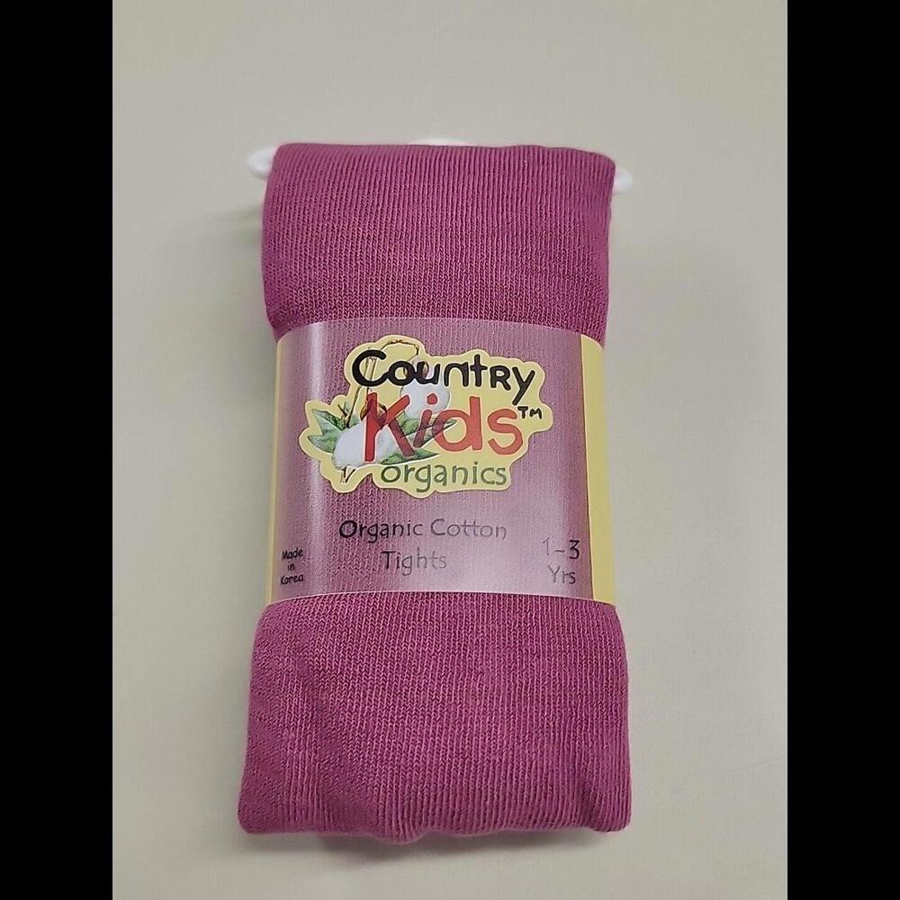 Country Kids Organic Cotton Tights - Mulberry Size 1-3 Years New